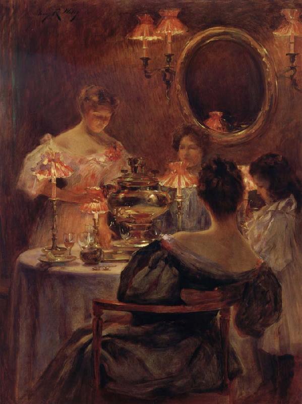 Irving R.Wiles Russian Tea oil painting image